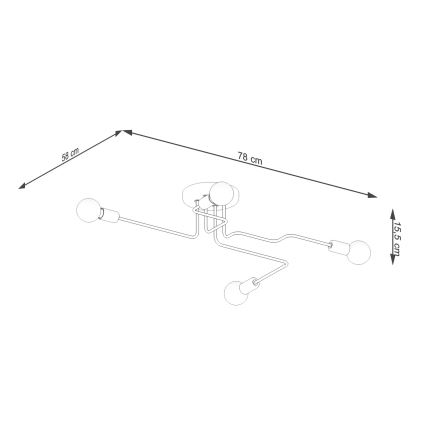 Přisazený lustr VECTOR 4xE27/15W/230V bílá