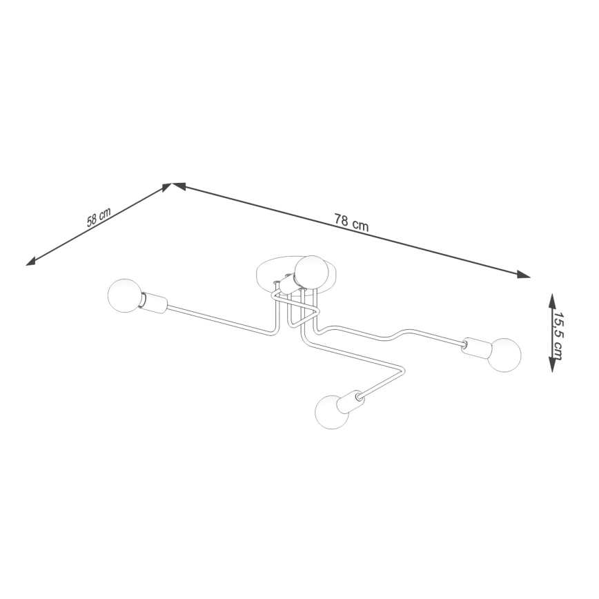 Přisazený lustr VECTOR 4xE27/15W/230V bílá