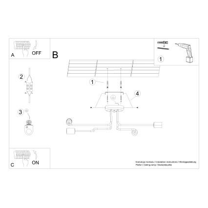 Přisazený lustr VECTOR 4xE27/15W/230V bílá