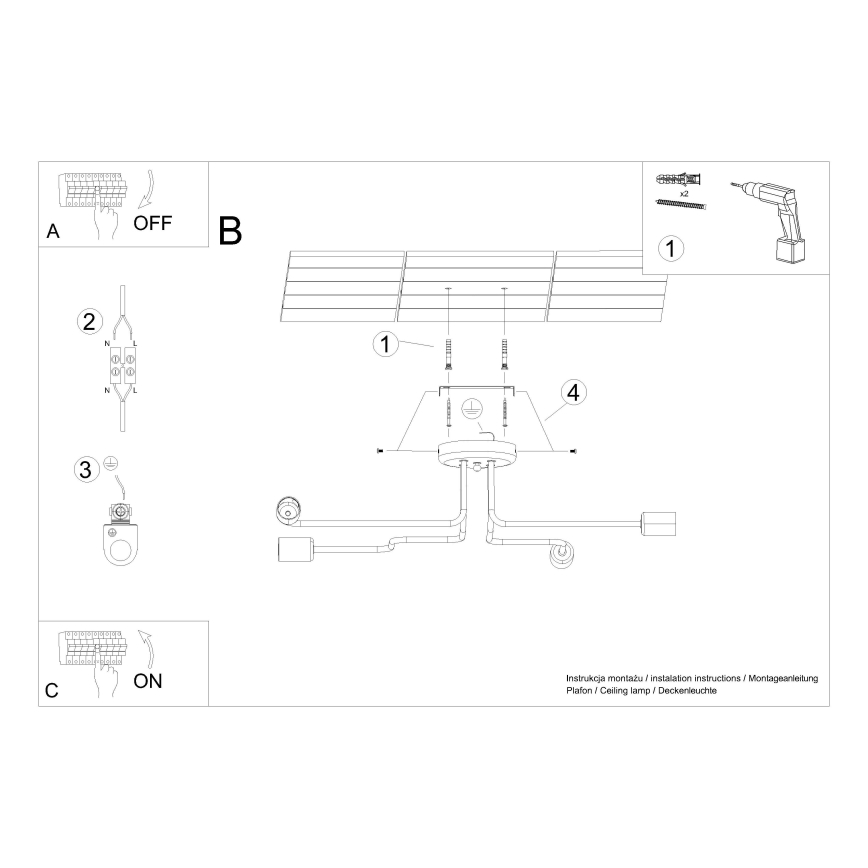 Přisazený lustr VECTOR 4xE27/15W/230V bílá