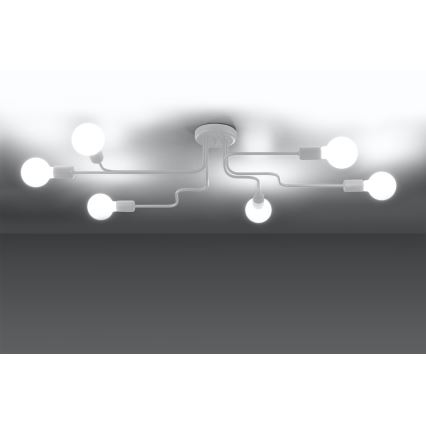 Přisazený lustr VECTOR 6xE27/15W/230V bílá