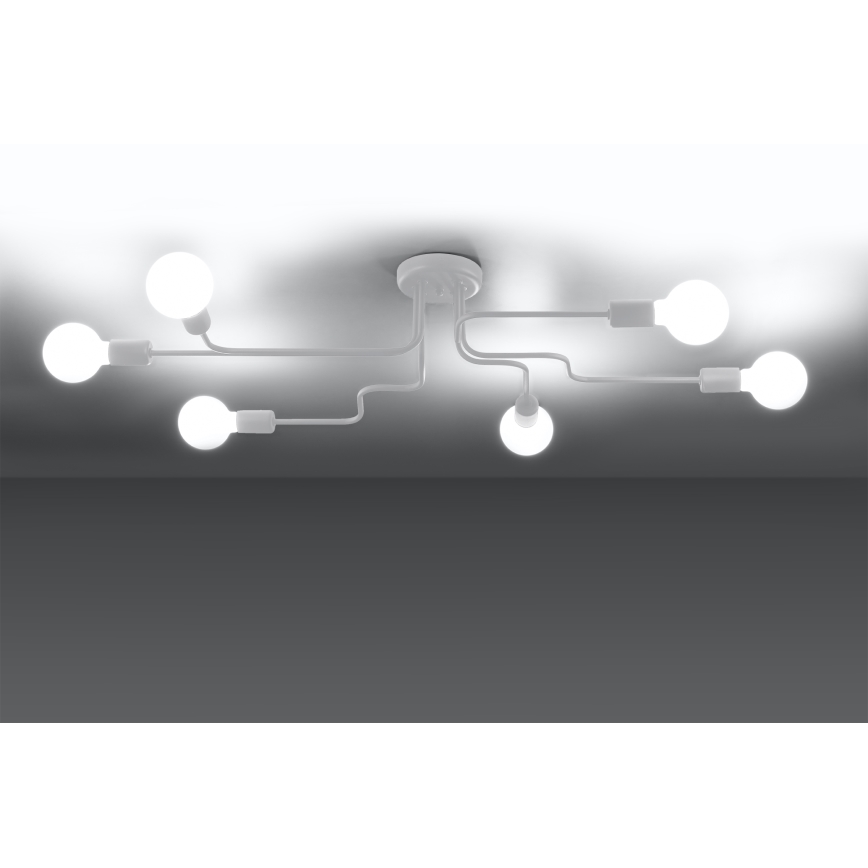 Přisazený lustr VECTOR 6xE27/15W/230V bílá