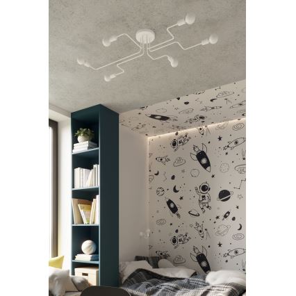 Přisazený lustr VECTOR 6xE27/15W/230V bílá