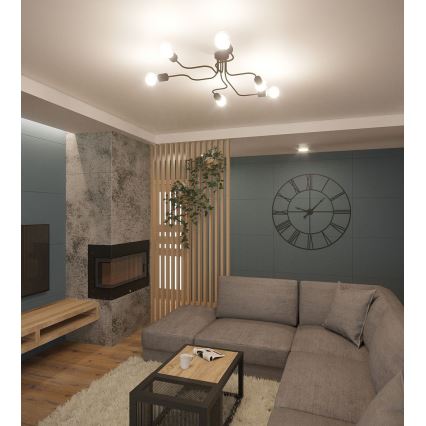 Přisazený lustr VECTOR 6xE27/15W/230V bílá