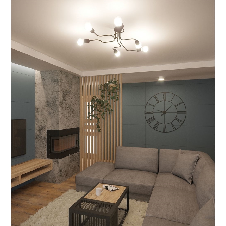 Přisazený lustr VECTOR 6xE27/15W/230V bílá