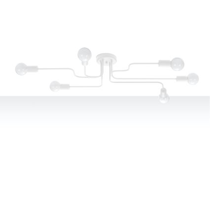 Přisazený lustr VECTOR 6xE27/15W/230V bílá