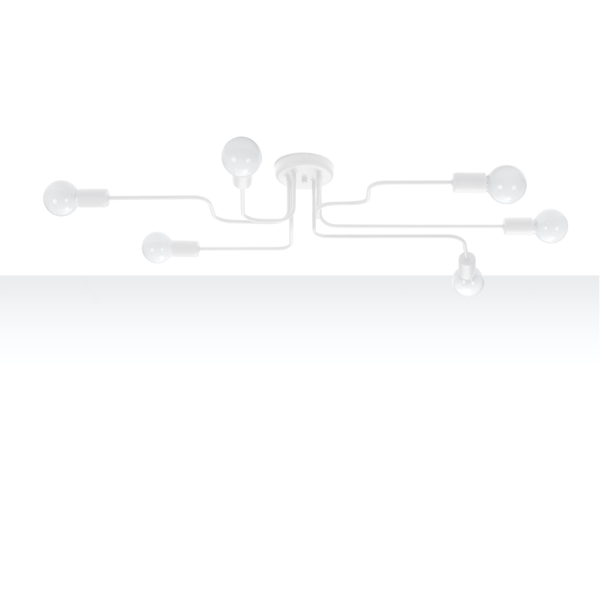 Přisazený lustr VECTOR 6xE27/15W/230V bílá