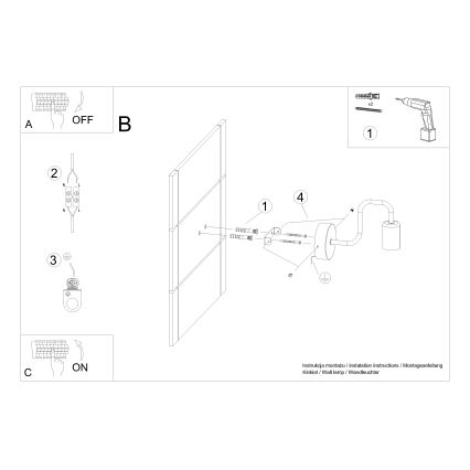 Nástěnná lampa VECTOR 1xE27/15W/230V černá
