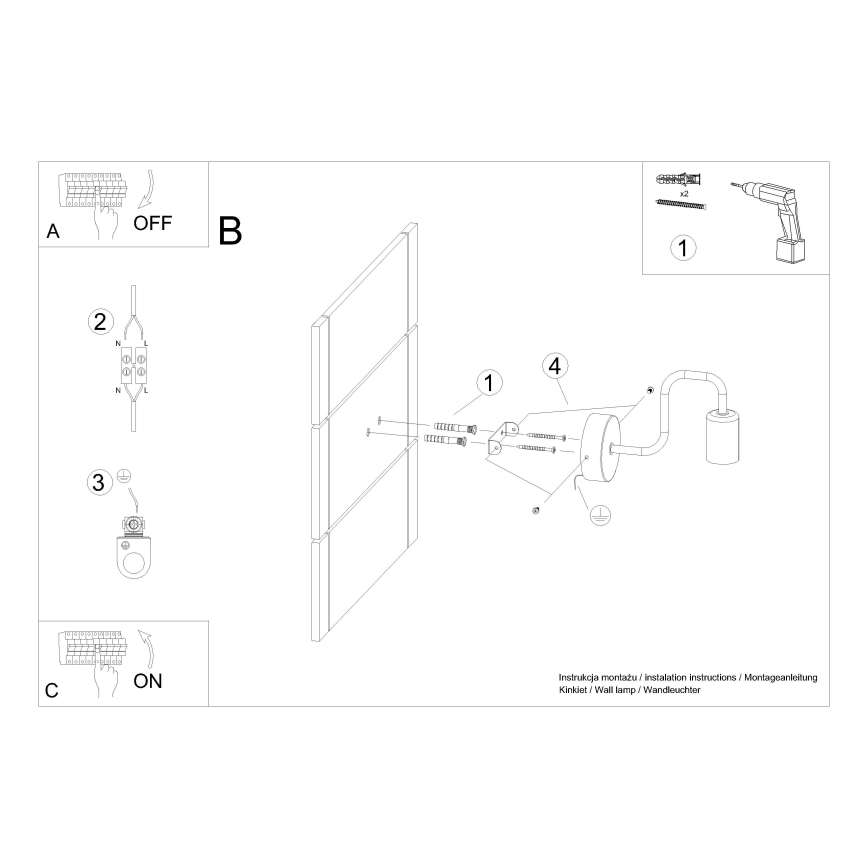 Nástěnná lampa VECTOR 1xE27/15W/230V černá
