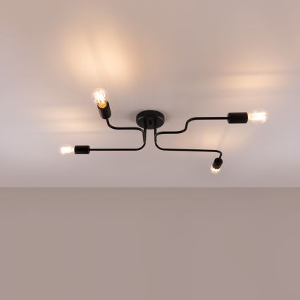 Přisazený lustr VECTOR 4xE27/15W/230V černá