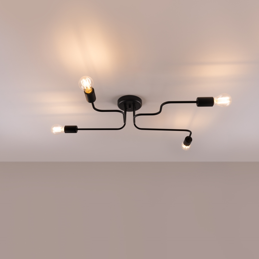 Přisazený lustr VECTOR 4xE27/15W/230V černá
