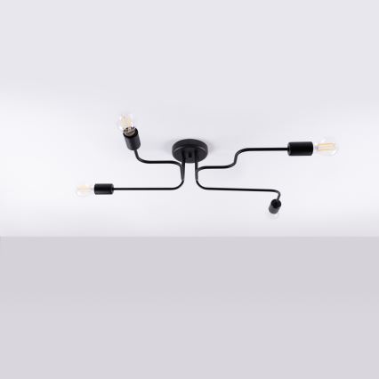 Přisazený lustr VECTOR 4xE27/15W/230V černá