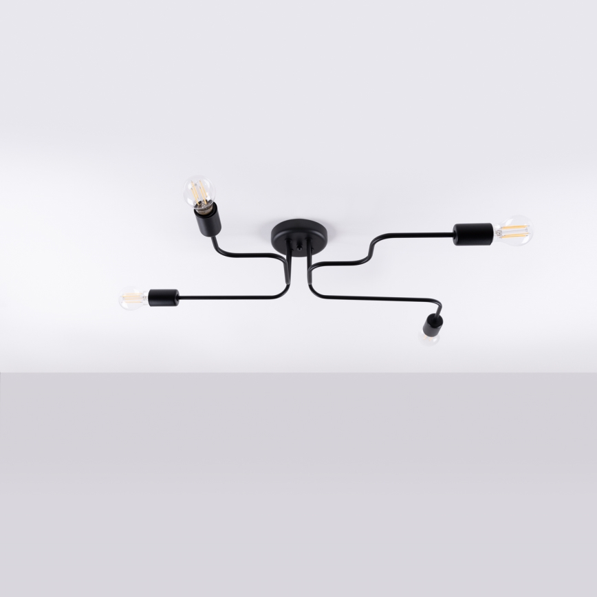 Přisazený lustr VECTOR 4xE27/15W/230V černá