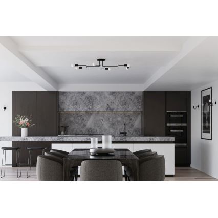 Přisazený lustr VECTOR 6xE27/15W/230V černá