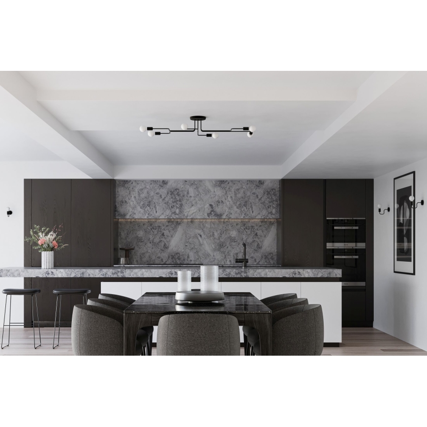 Přisazený lustr VECTOR 6xE27/15W/230V černá