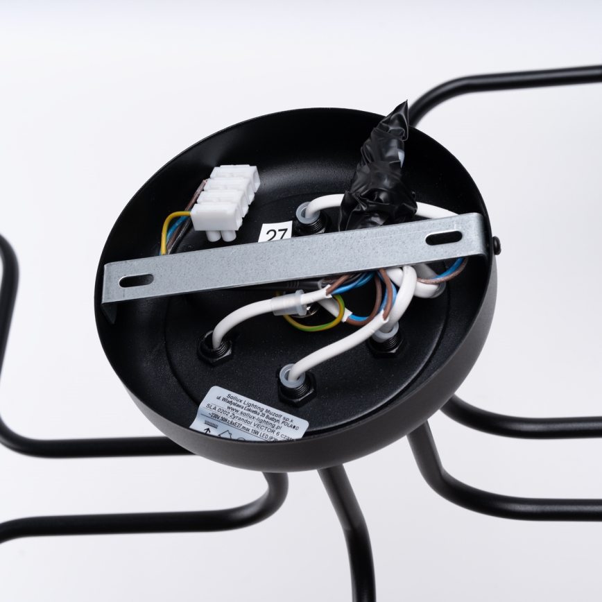 Přisazený lustr VECTOR 6xE27/15W/230V černá