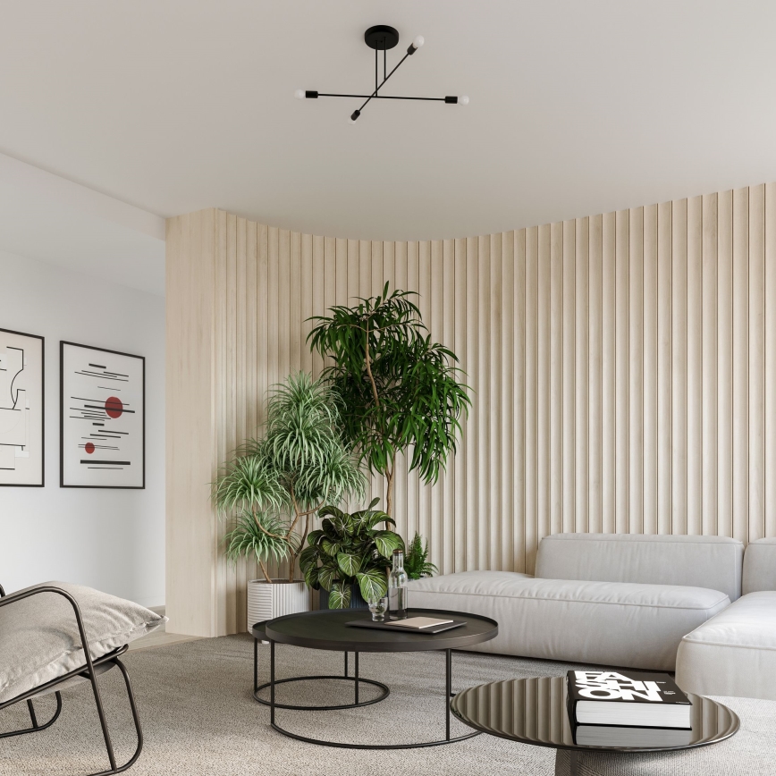 Lustr na tyči NORAH 4xE27/15W/230V černá