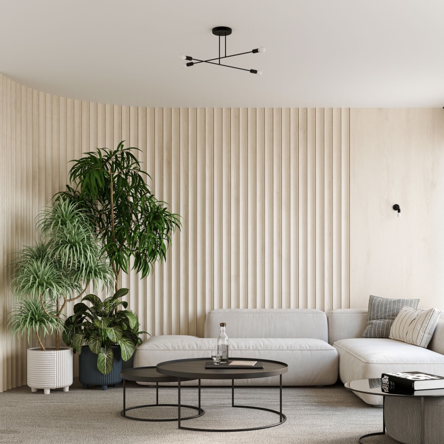 Lustr na tyči NORAH 4xE27/15W/230V černá