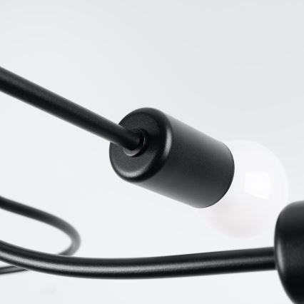 Lustr na tyči LEVAR 4xE27/15W/230V černá