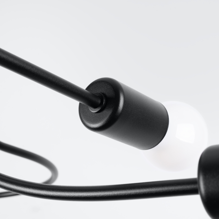 Lustr na tyči LEVAR 4xE27/15W/230V černá