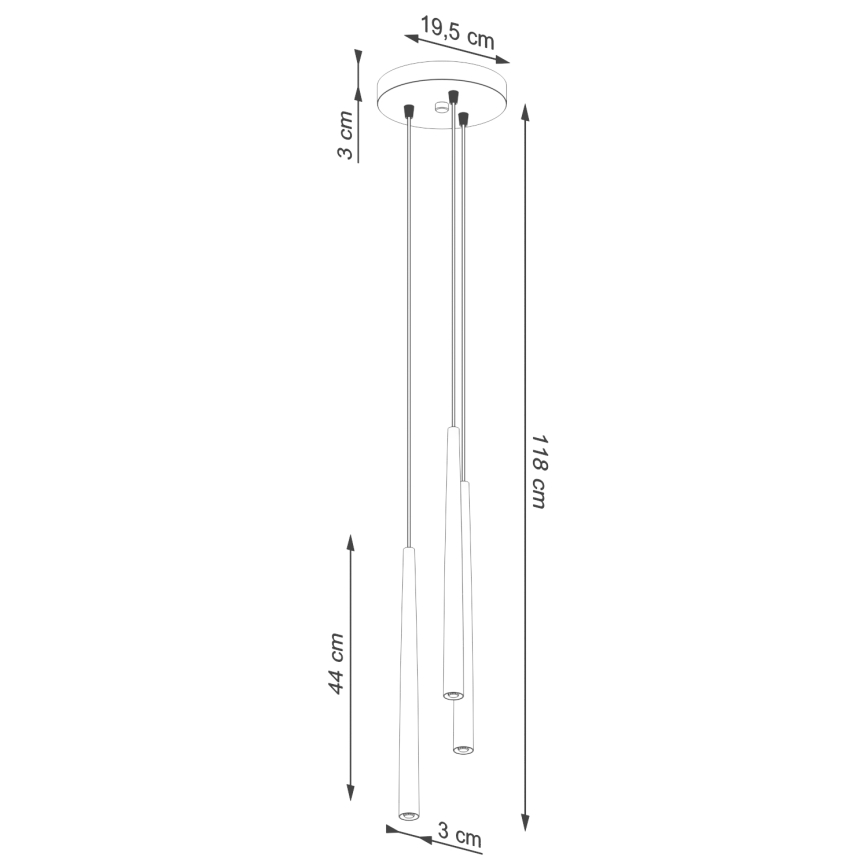 Lustr na lanku BLISS 3xG9/8W/230V černá