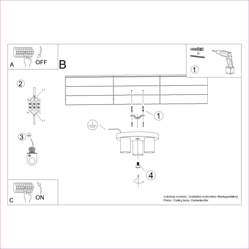 Bodové svítidlo LAGOS 3xGU10/10W/230V černá