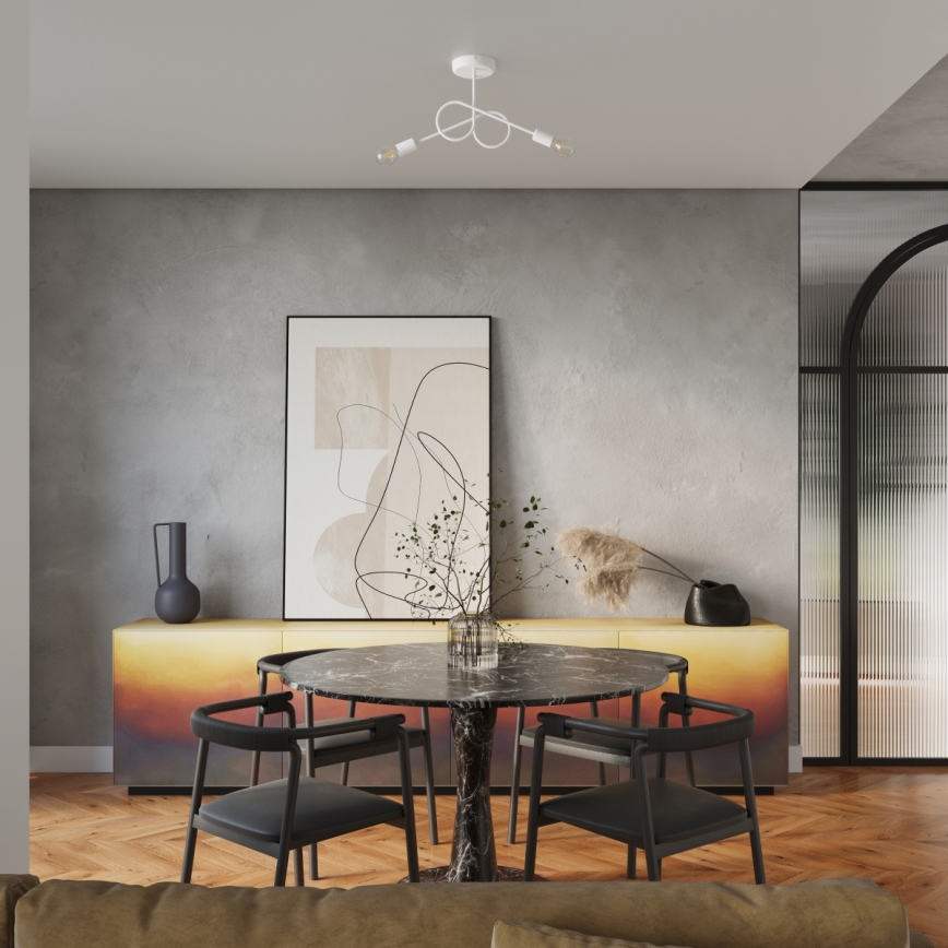 Přisazený lustr LOOP 2xE27/15W/230V bílá