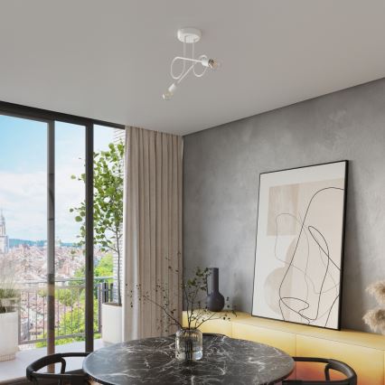 Přisazený lustr LOOP 2xE27/15W/230V bílá