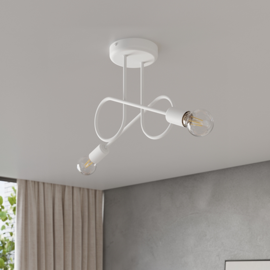 Přisazený lustr LOOP 2xE27/15W/230V bílá