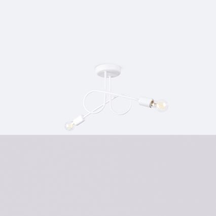 Přisazený lustr LOOP 2xE27/15W/230V bílá