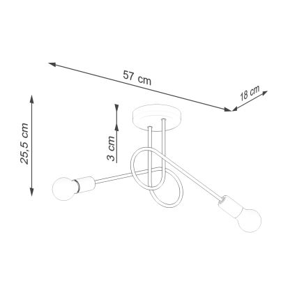 Přisazený lustr LOOP 2xE27/15W/230V bílá