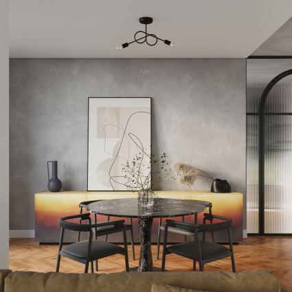 Přisazený lustr LOOP 2xE27/15W/230V černá