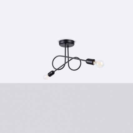 Přisazený lustr LOOP 2xE27/15W/230V černá