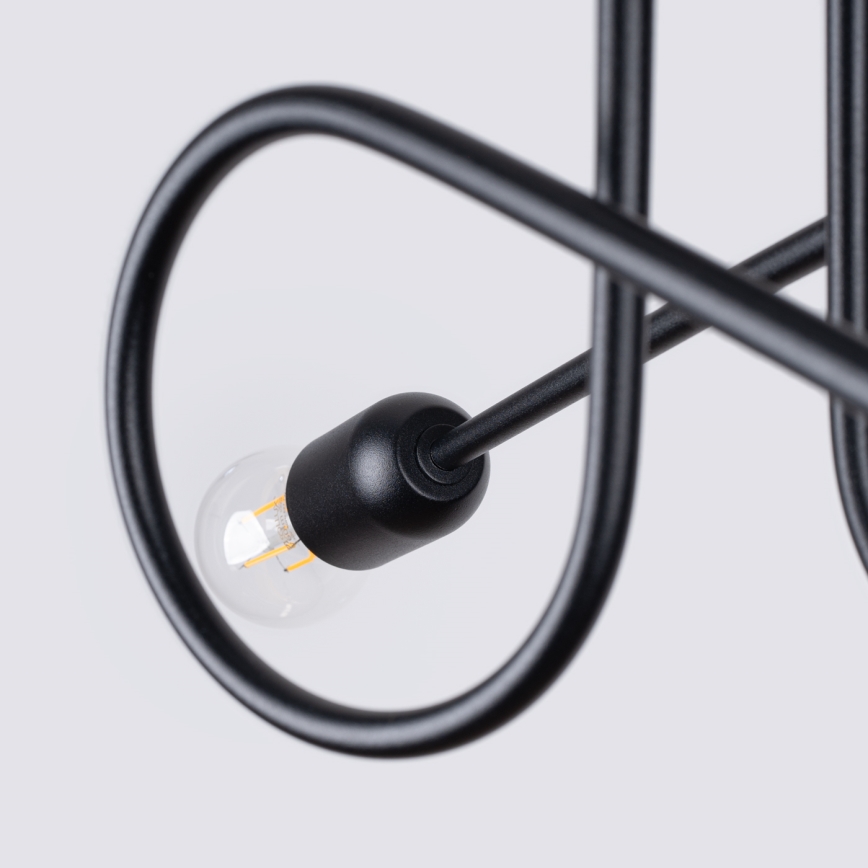 Přisazený lustr LOOP 2xE27/15W/230V černá