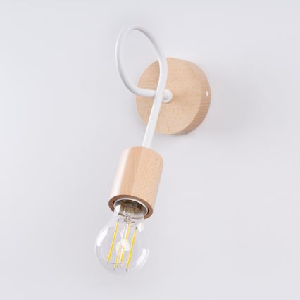 Nástěnná lampa EMBER 1xE27/15W/230V bílá/béžová/buk