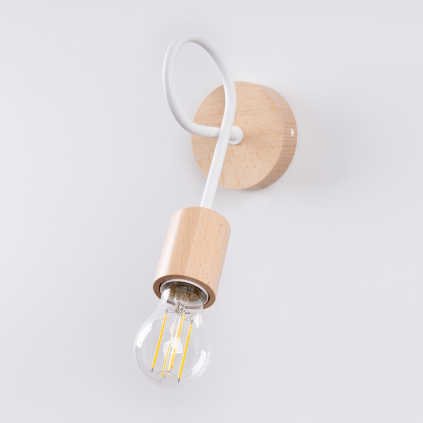 Nástěnná lampa EMBER 1xE27/15W/230V bílá/béžová/buk