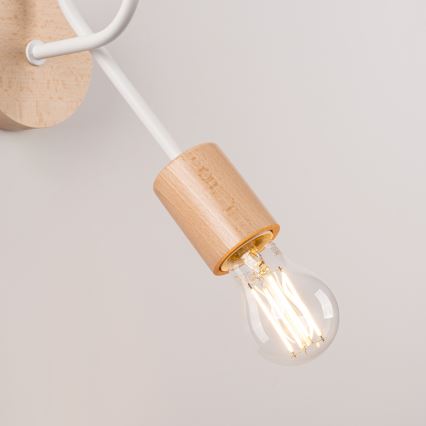 Nástěnná lampa EMBER 1xE27/15W/230V bílá/béžová/buk