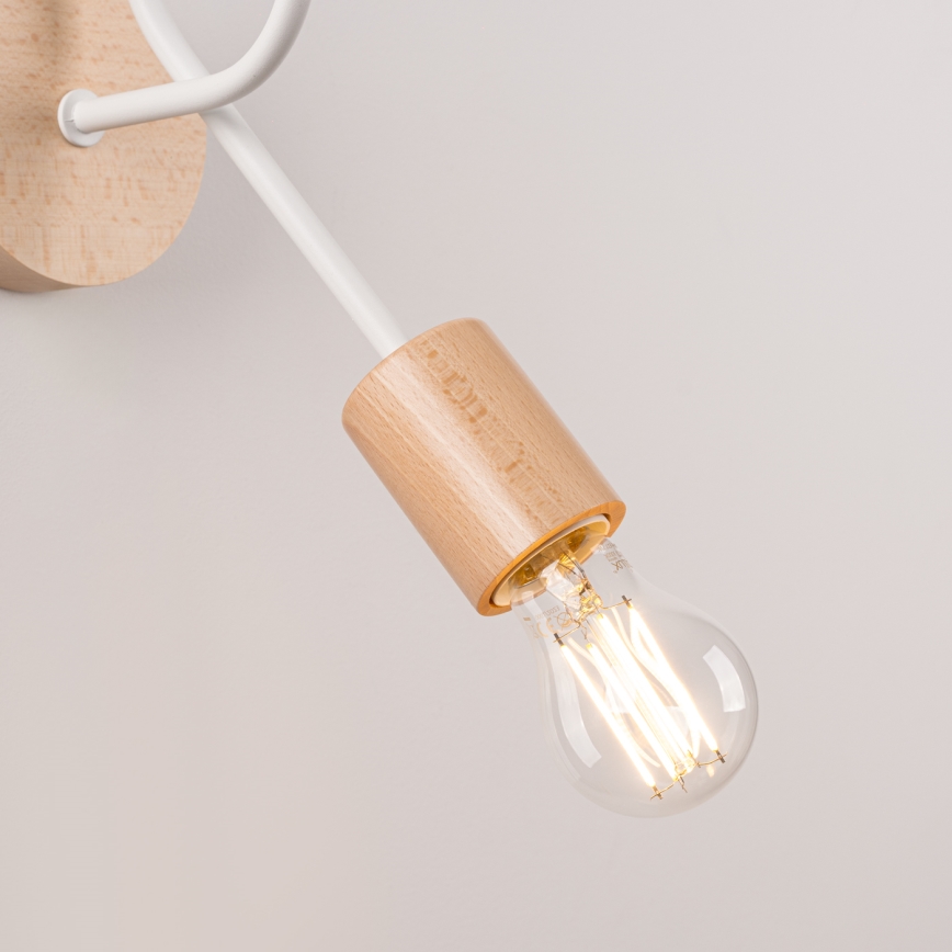 Nástěnná lampa EMBER 1xE27/15W/230V bílá/béžová/buk