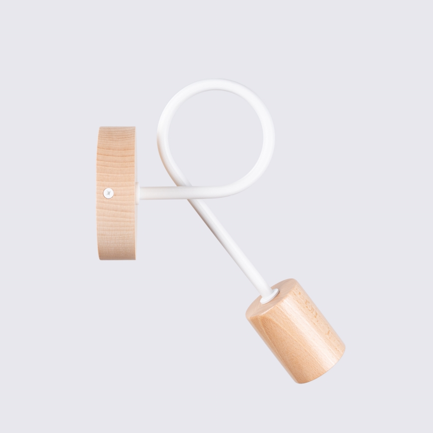 Nástěnná lampa EMBER 1xE27/15W/230V bílá/béžová/buk