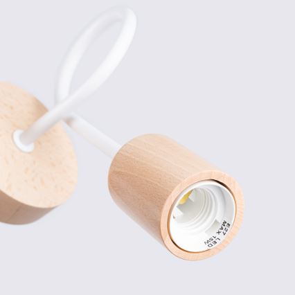 Nástěnná lampa EMBER 1xE27/15W/230V bílá/béžová/buk