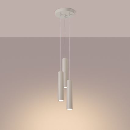 Lustr na lanku LAGOS 3xGU10/10W/230V krémová