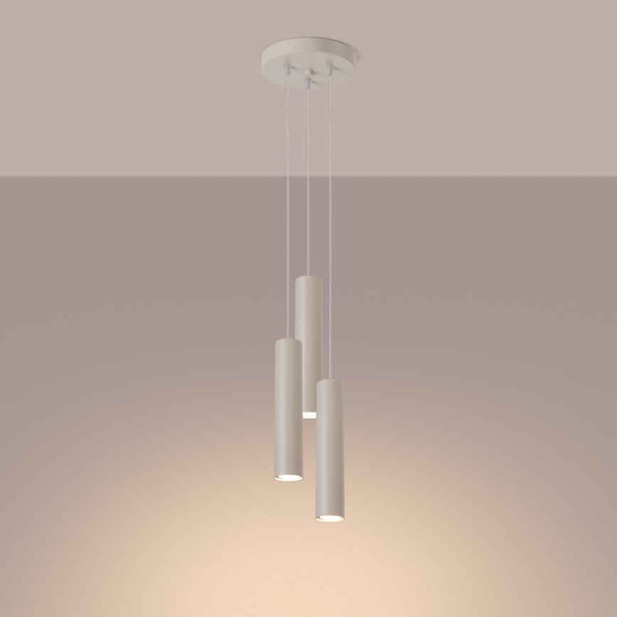 Lustr na lanku LAGOS 3xGU10/10W/230V krémová