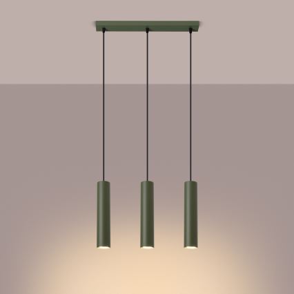 Lustr na lanku LAGOS 3xGU10/10W/230V zelená