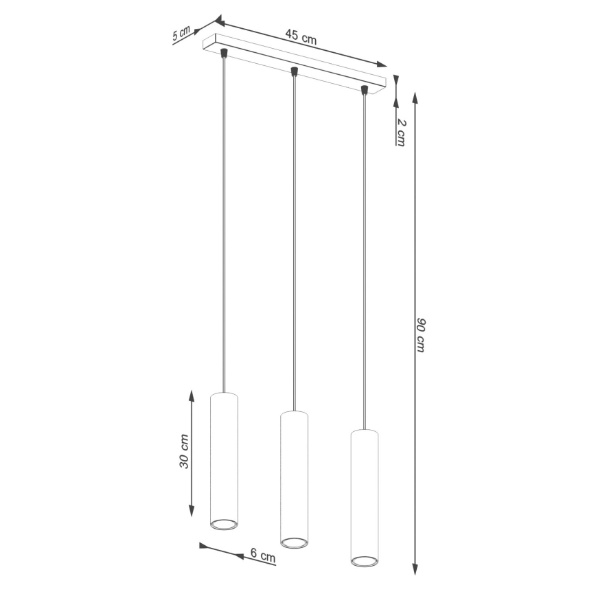 Lustr na lanku LAGOS 3xGU10/10W/230V zelená