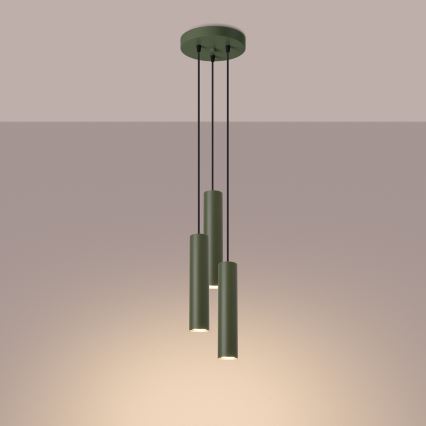 Lustr na lanku LAGOS 3xGU10/10W/230V zelená