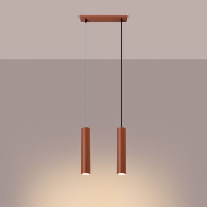 Lustr na lanku LAGOS 2xGU10/10W/230V červená