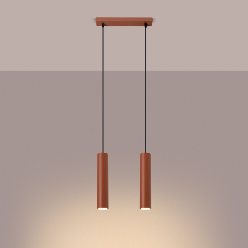 Lustr na lanku LAGOS 2xGU10/10W/230V červená