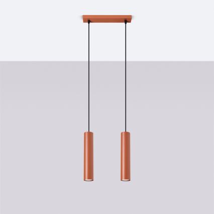 Lustr na lanku LAGOS 2xGU10/10W/230V červená