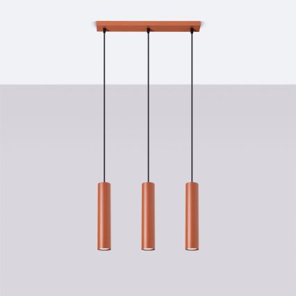 Lustr na lanku LAGOS 3xGU10/10W/230V červená