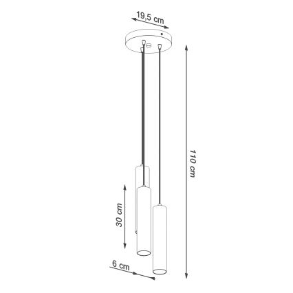 Lustr na lanku LAGOS 3xGU10/10W/230V červená